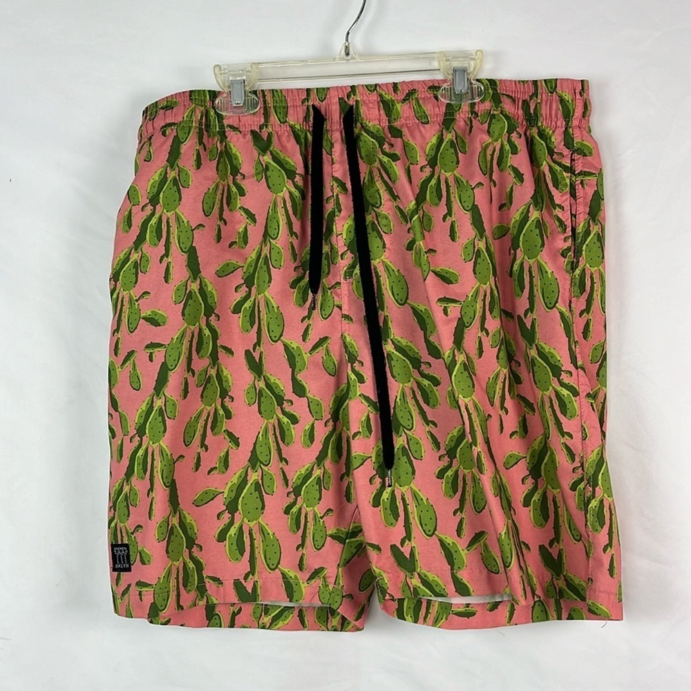 Brooklyn volley pink and green cactus swim shorts large